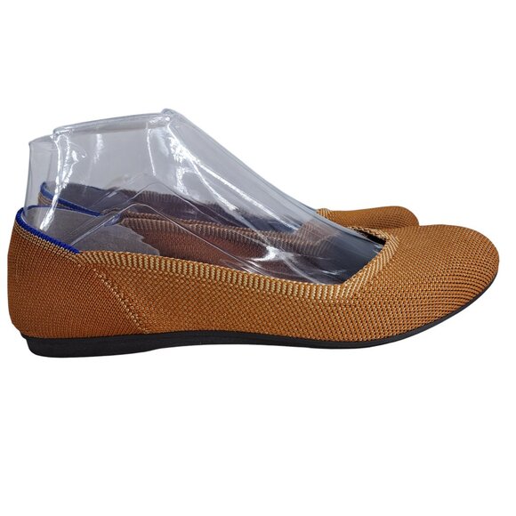 Rothys The Flat Round Toe Ballet Flat Size 6 Fawn Brown Slip On Caramel Knit - Picture 11 of 13